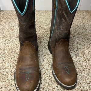 Ariat Brown and Turquoise Western Boots